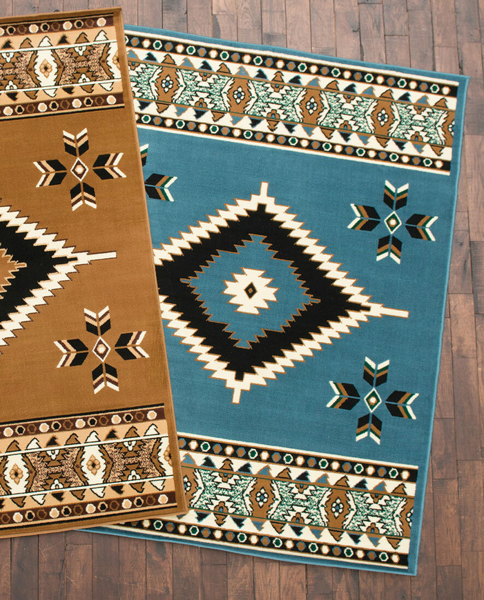 Southwestern Plateau Blue Rug - 4 x 5 - OUT OF STOCK UNTIL 07/18/2025