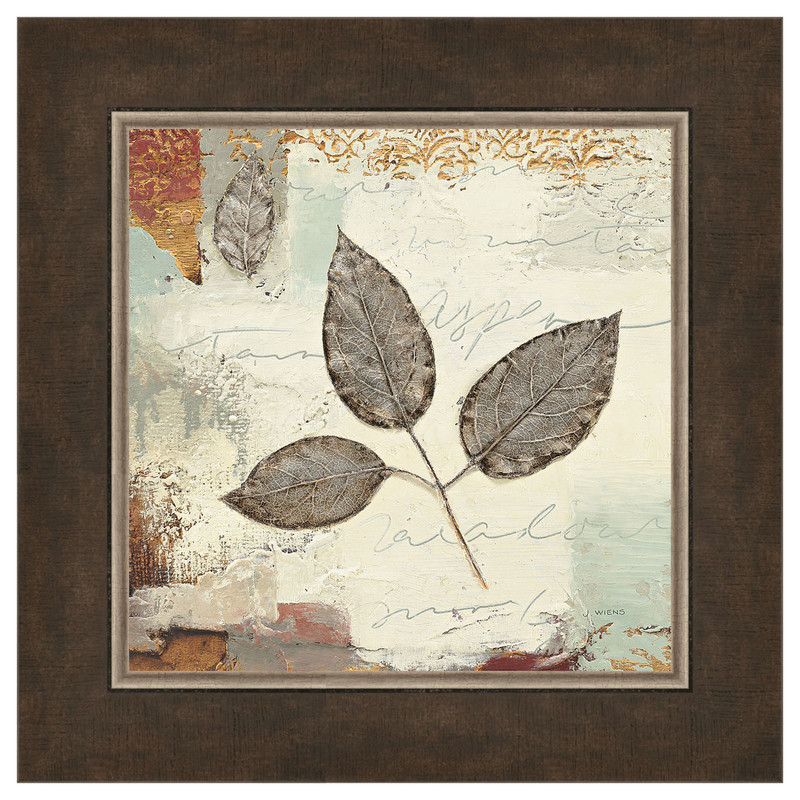 Square Silver Leaves II Framed Print