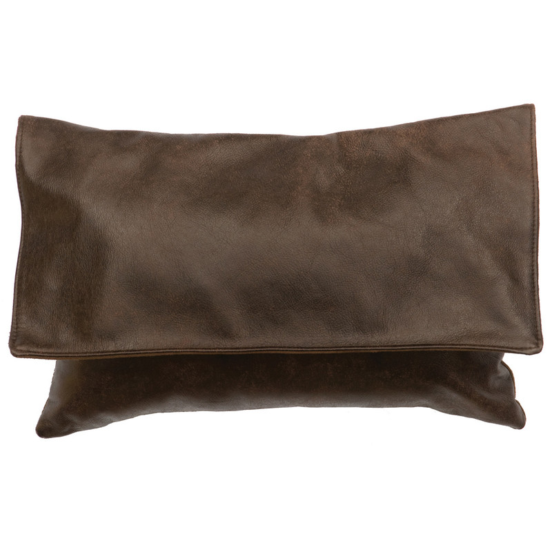 Timber Leather with Flap and Fabric Back Pillow