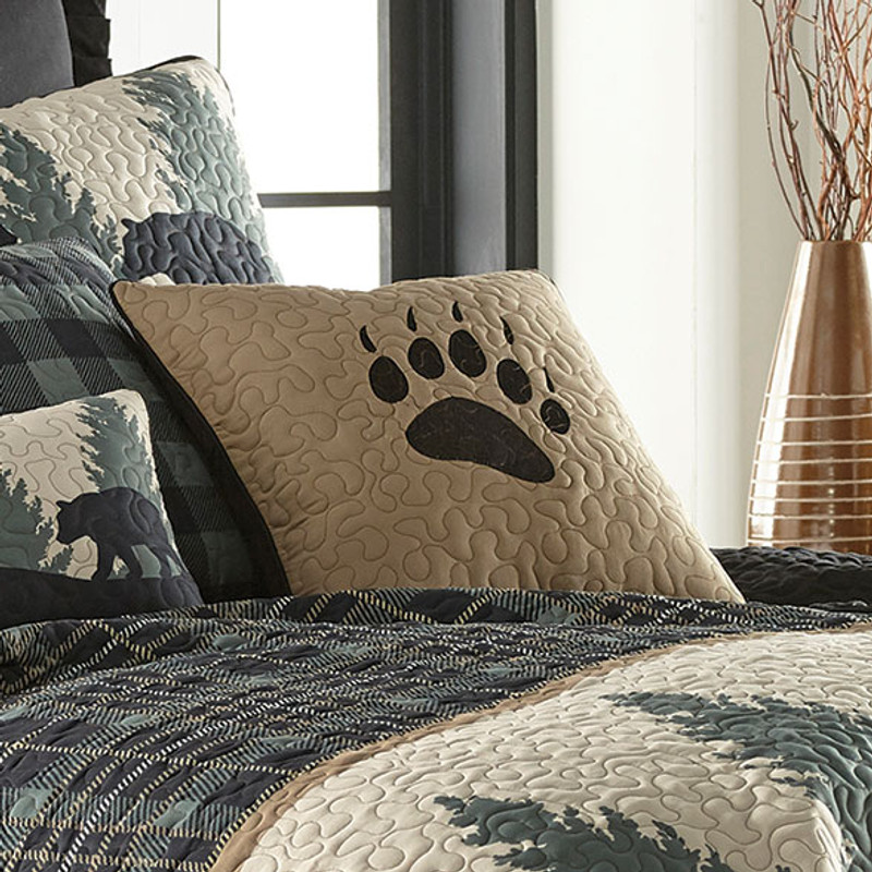 Timberland Plaid Bear Paw Pillow