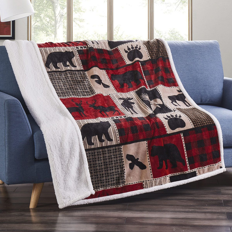 Wildlife Icons Sherpa Throw - SALE | Black Forest Decor