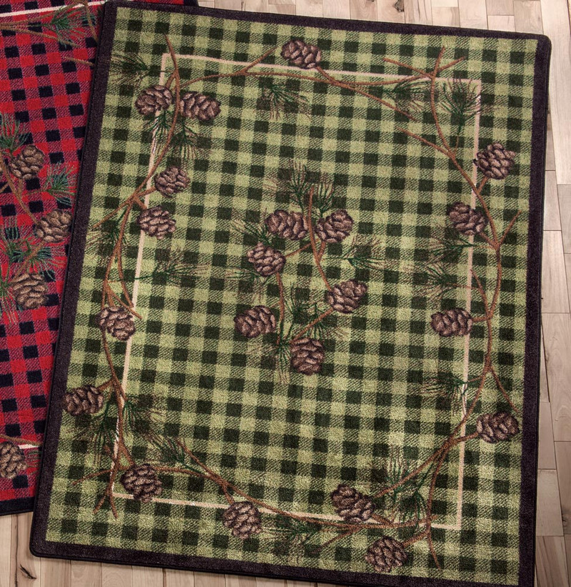 Wooded Pines Green Rug - 5 x 8