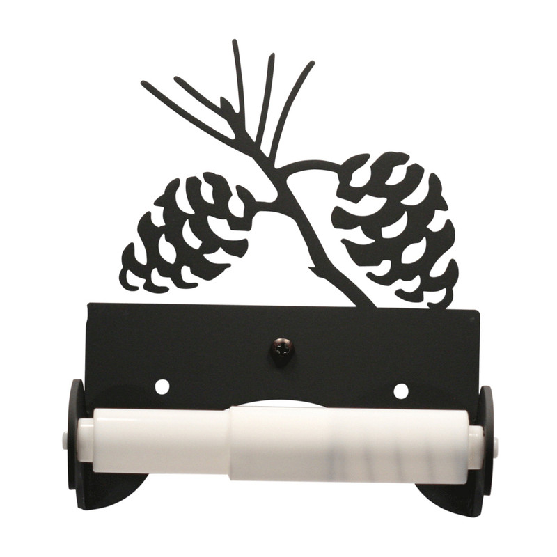 Wrought Iron Pinecone Toilet Tissue Holder