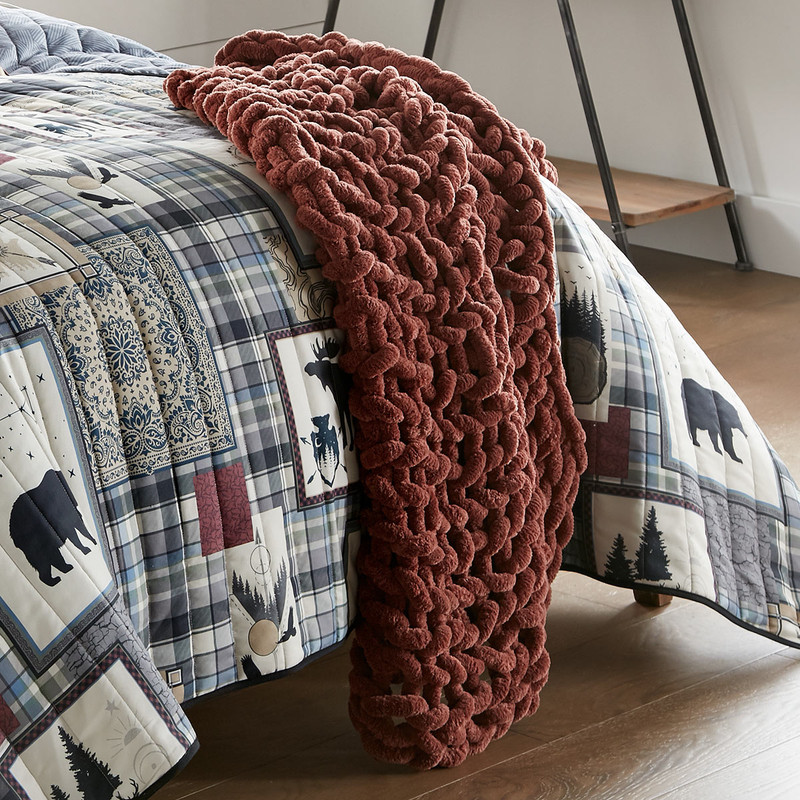Rust Knit Throw