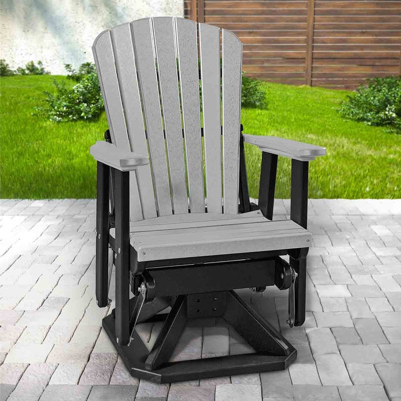 Kingston Adirondack Swivel Glider - Gray & Black