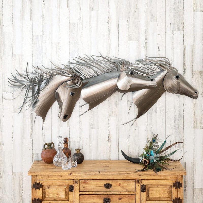 Running Mustangs Metal Wall Sculpture
