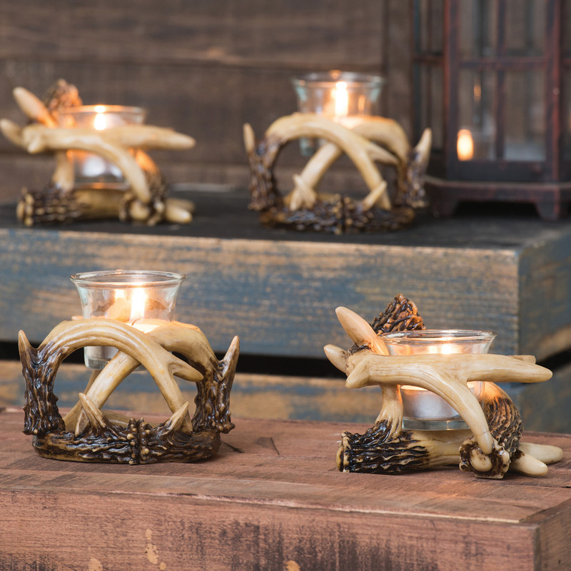 Antler Votive Candle Holders (Set of 2)