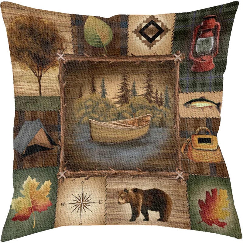 Lake Camping Decorative Pillow