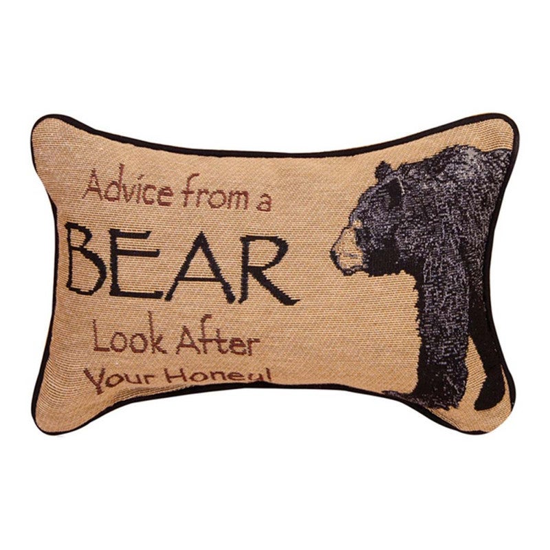 Lessons from a Bear Reversible Tapestry Pillow