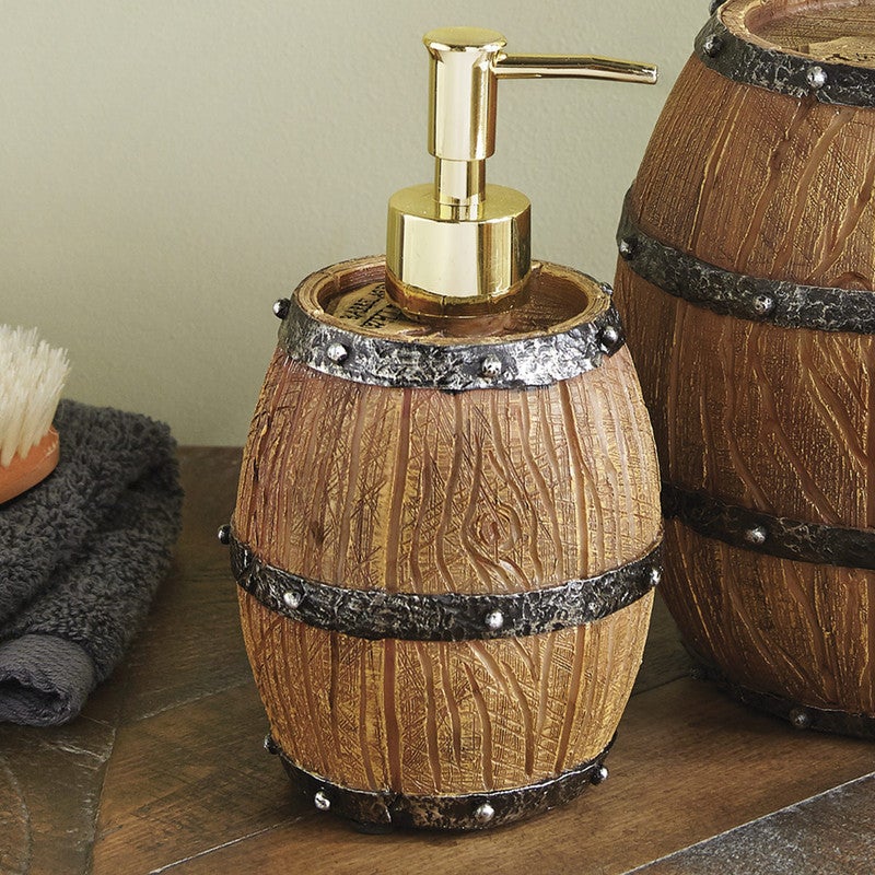 Saloon Whiskey Barrel Soap Dispenser