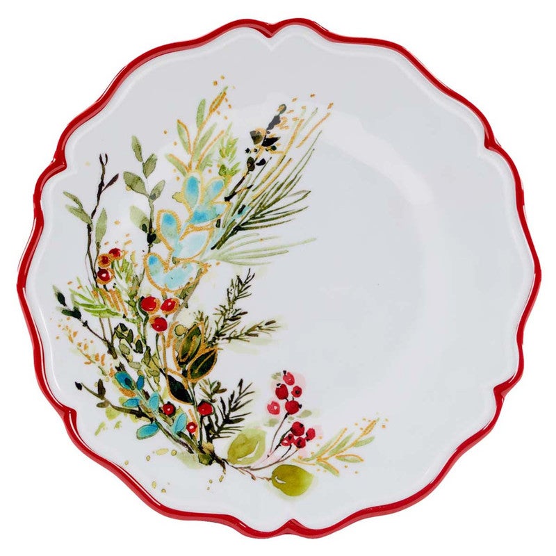 Forest Christmas Salad Plates - Set of 4
