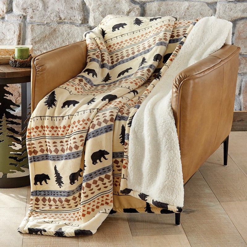 North Ridge Bear Plush Sherpa Throw