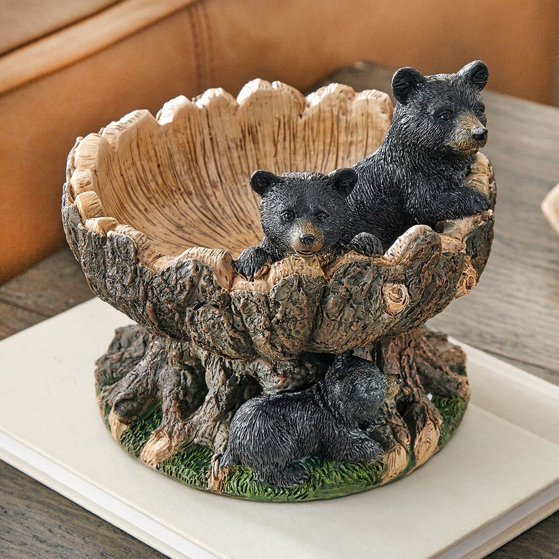 Playful Black Bears Decorative Bowl Playful Black Bears Decorative Bowl