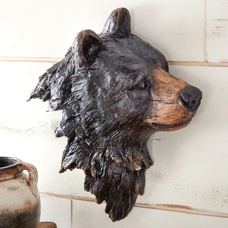 Black Bear Head Wall Sculpture