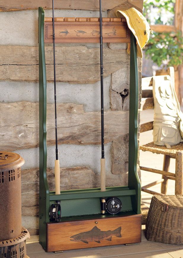 Fishing Rod Rack Black Forest Decor - Main Image