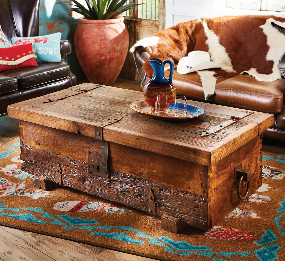 Old West Rustic Coffee Table Black Forest Decor