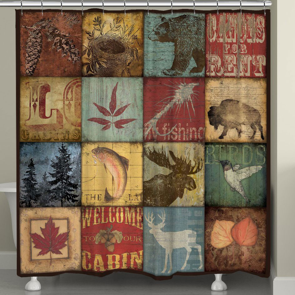 Cabin Shower Curtains 2