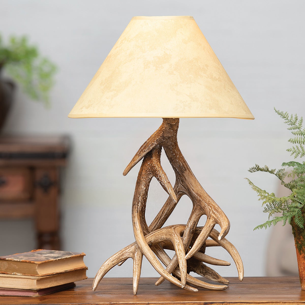 Whitetail Deer Antler Table Lamp Black Forest Decor