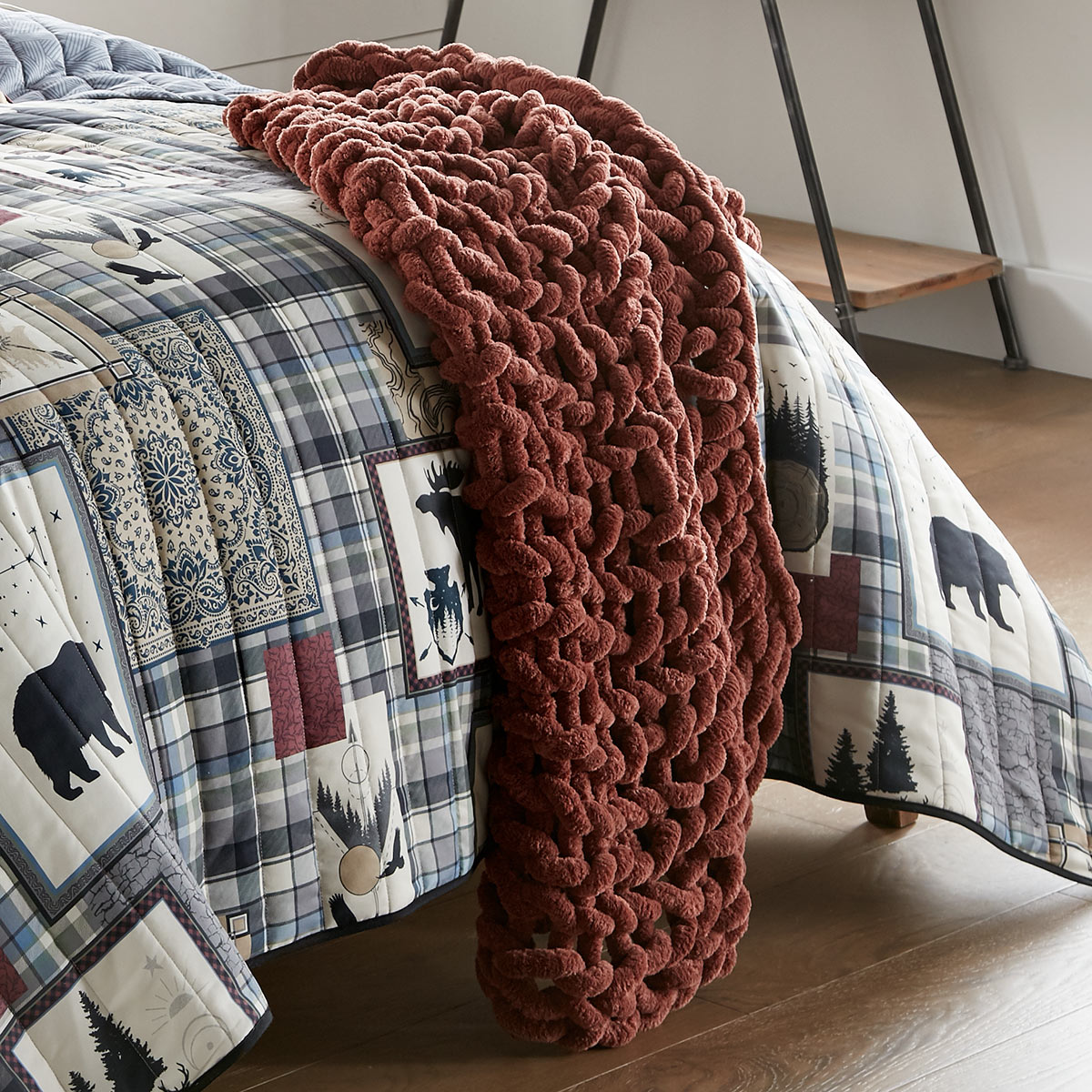 Rust Knit Throw Black Forest Decor