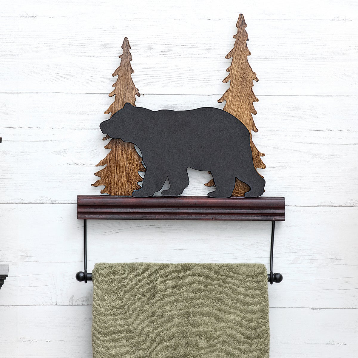 Pine Grove Bear Towel Bar- SALE Black Forest Decor