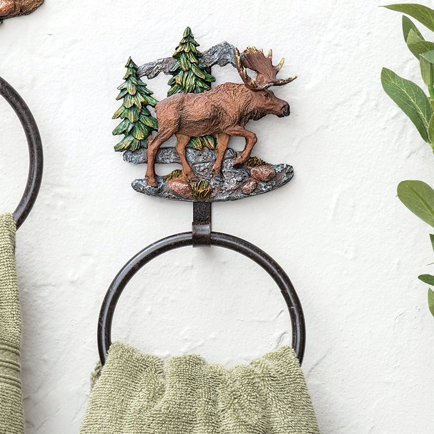 Rocky Mountain Moose Towel Ring Black Forest Decor