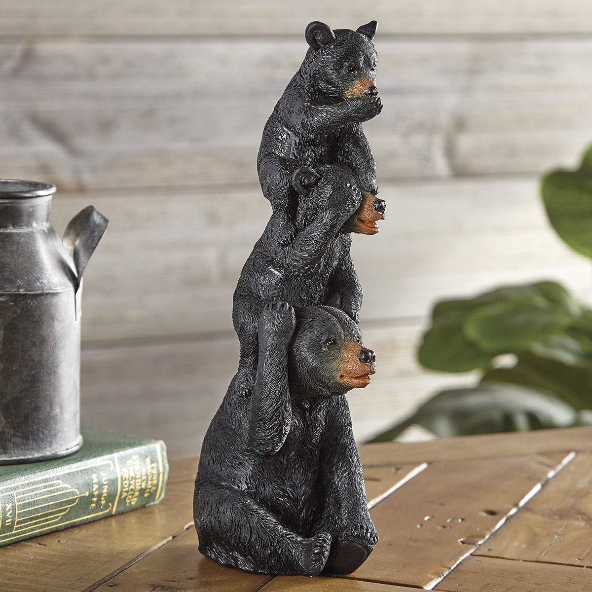 Black Bear Stack Sculpture | Black Forest Decor