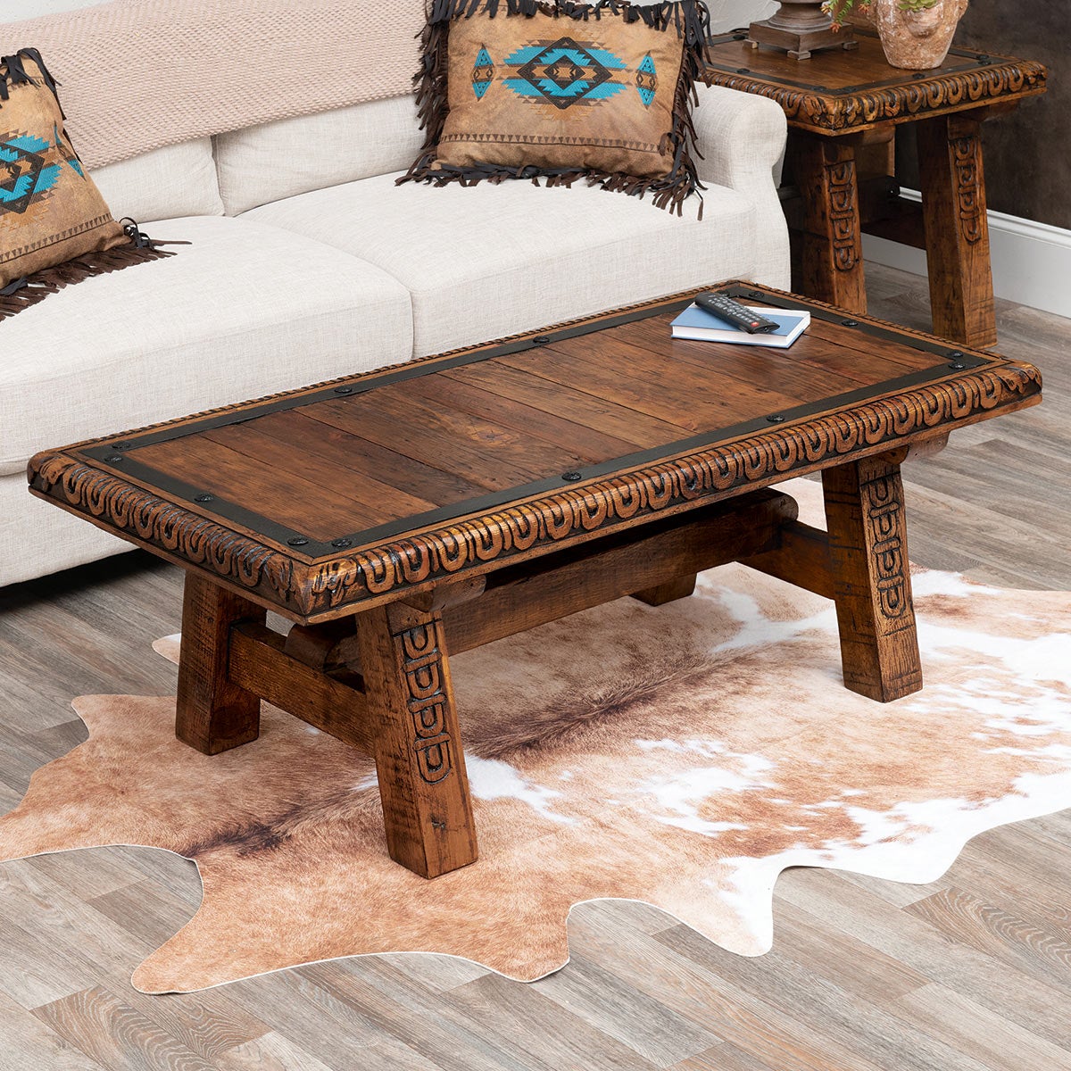 Sonoma Carved Wood Coffee Table from Black Forest Decor, image size:1200x1200