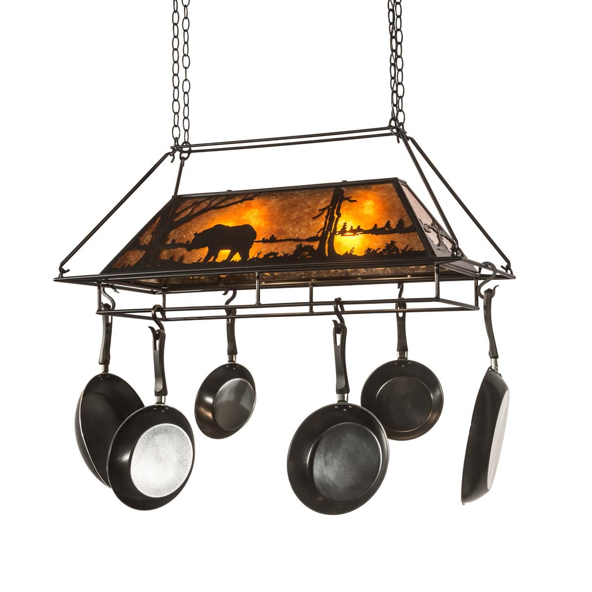 Native Bear Pot Rack Ceiling Fixture | Black Forest Decor