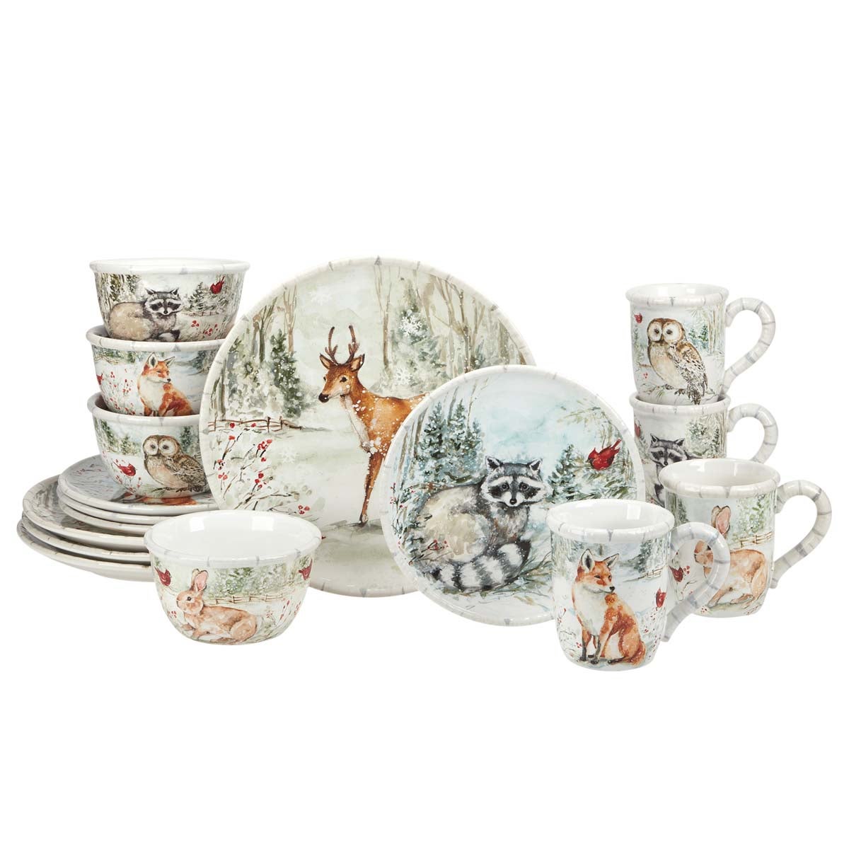 Winter Wildlife Dinnerware Set 16 pcs OUT OF STOCK UNTIL 10/29