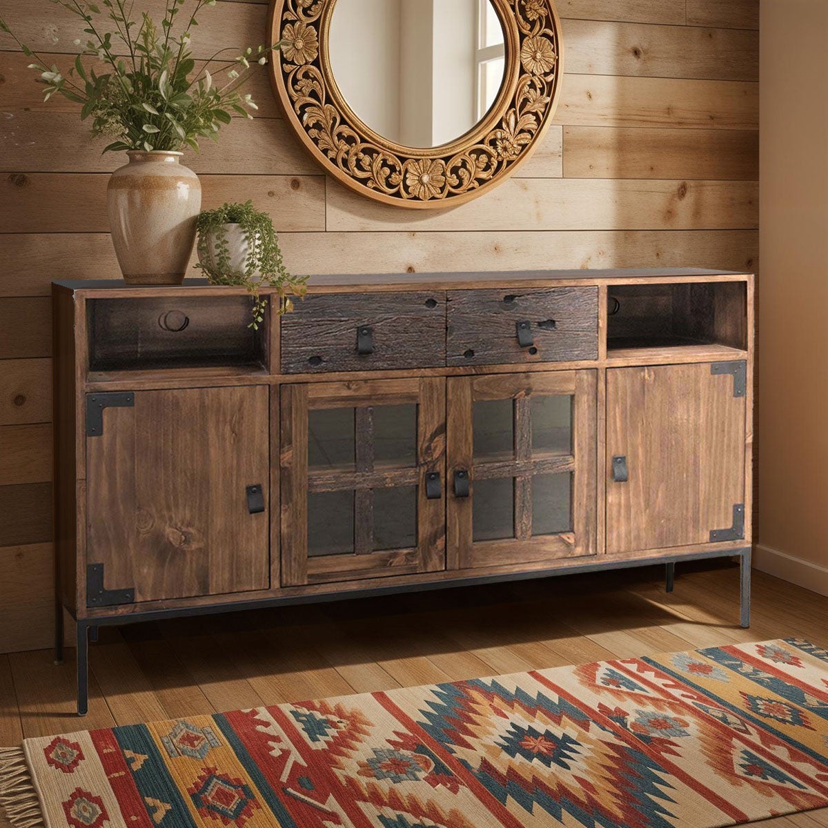 Lakeshore Walnut TV Stand - 5 Foot | Black Forest Decor