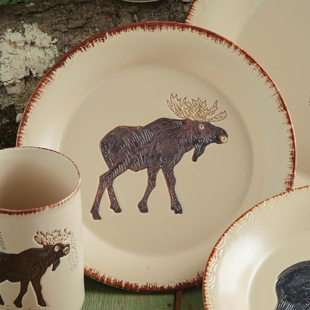 Bear Moose Stoneware Moose Salad Plate Black Forest Decor