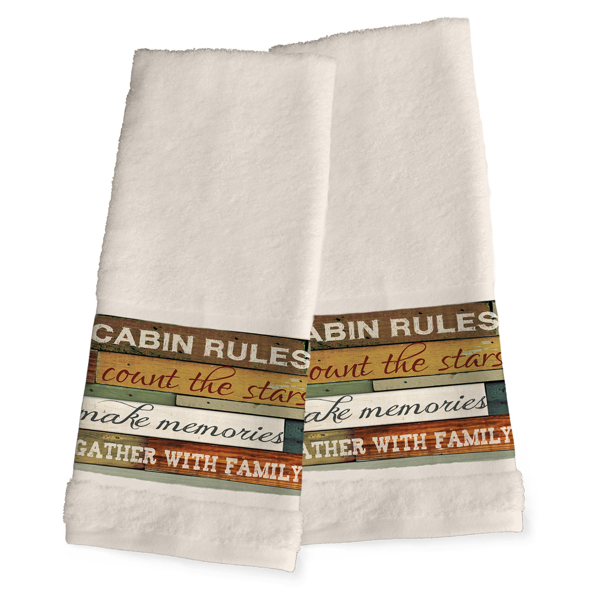Cabin Getaway Hand Towels Set of Black Forest Decor